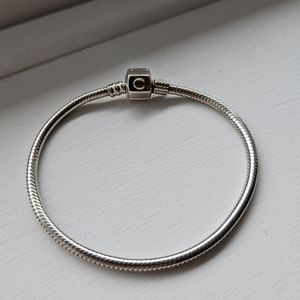 Authentic Chamilia Swarovski Sterling Silver Snap Bracelet 7.25"